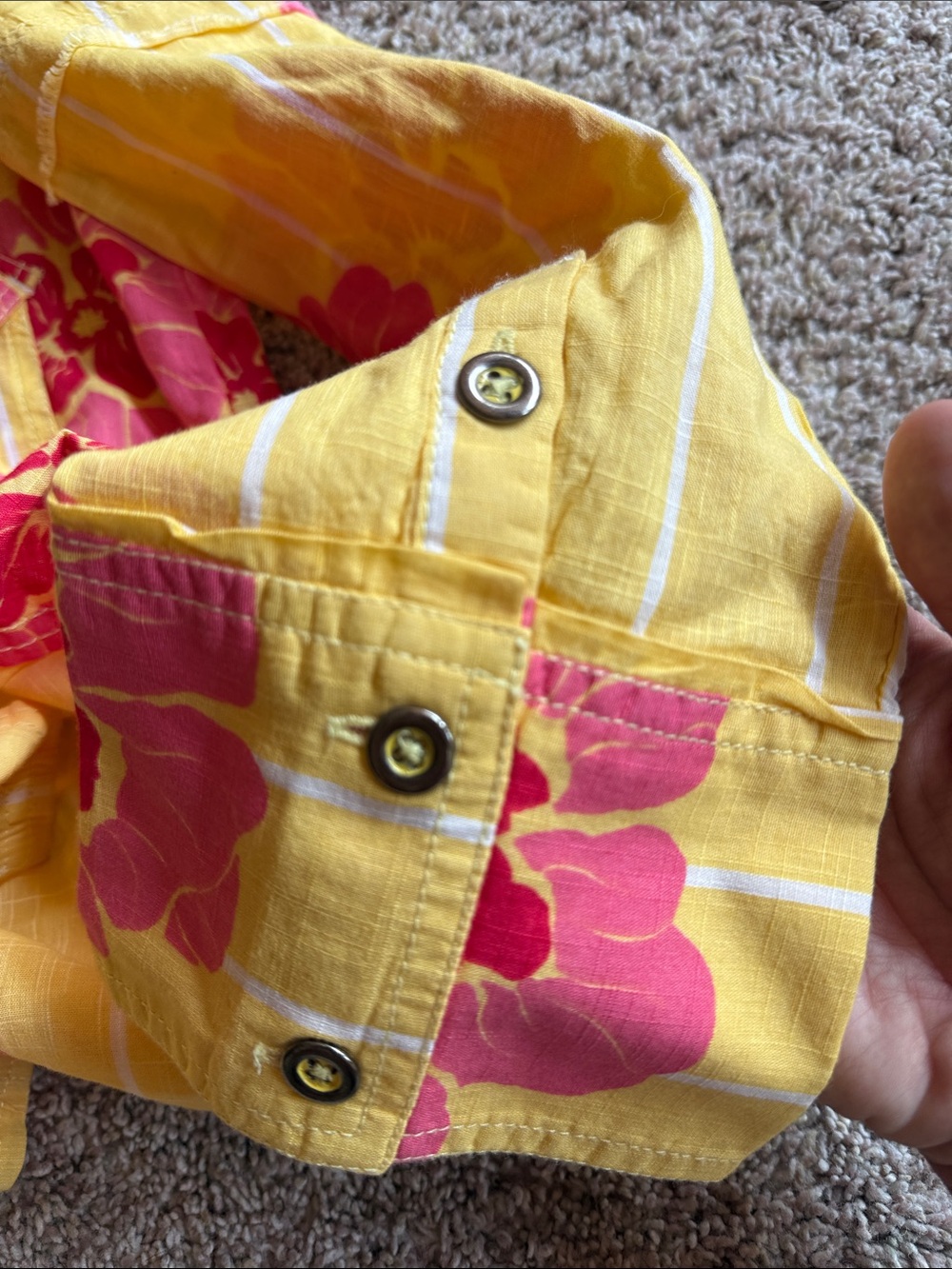 We the Free Hawaiian button down flower shirt 100% cotton oversized size XS - Picture 6 of 8